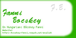 fanni bocskey business card