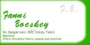 fanni bocskey business card